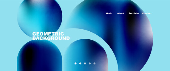 Colorful metallic geometric shapes minimal abstract background