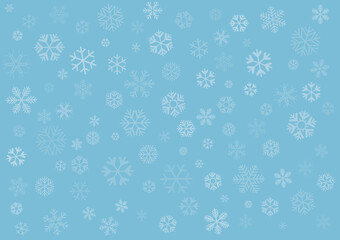 Snowflakes seamless on blue background. Winter holidays theme, Christmas and New Year texture.