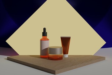 Mockup cosmetic set with esthetics background 