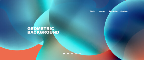 Flowing gradient colors and round elements and circles. Vector illustration for wallpaper, banner, background, leaflet, catalog, cover, flyer