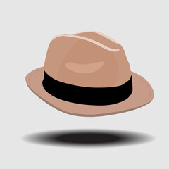 Vector icon panama hat for men isolated on white background.