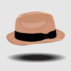 Vector icon panama hat for men isolated on white background.