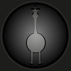 Cut out paper card with black giraffe silhouette. Giraffe on style black background. Concept with african animal.