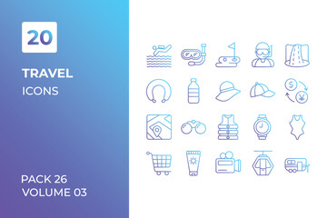 Travel icons collection. Set vector line with elements for mobile concepts and web apps. Collection modern icons.