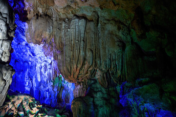Natural caves and stalactites in Yilingyan, Nanning, Guangxi, China