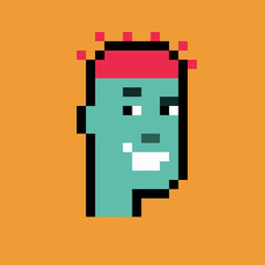 pixel portrait of a man with a cartoonish appearance 4