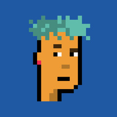 pixel portrait of a man with a cartoonish appearance 1