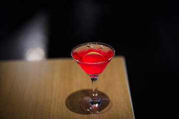 lemonade cranberry and black currant drink on dark  background.