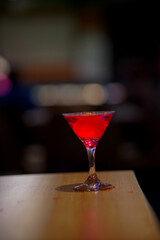 lemonade cranberry and black currant drink on dark  background.