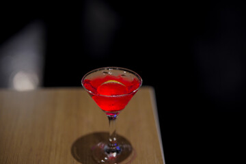 lemonade cranberry and black currant drink on dark  background.