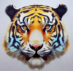 a 3d illustration of a tiger hat on a grey background