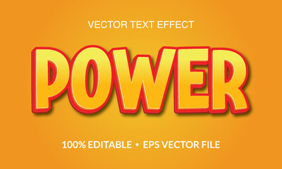 Power Editable 3D text style effect vector template