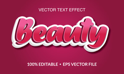 Beauty Editable 3D text style effect vector template