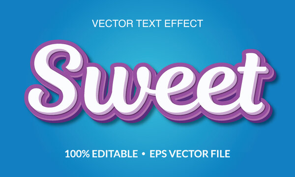 Sweet Editable 3D Text Style Effect Vector Template