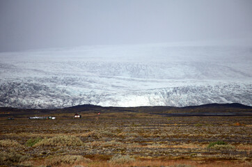 View on Myrdalsjokull glacier from Skafta lava fields