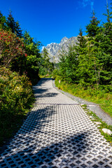 Tourist trail in the High Tatras in Slovakia