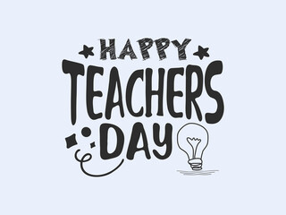 Happy teachers day vector illustration Calligraphy design with decorative doodle celebration
