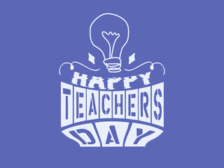 Happy teachers day vector illustration Calligraphy design with decorative doodle celebration