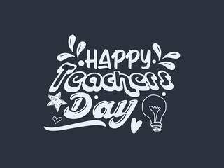Happy teachers day vector illustration Calligraphy design with decorative doodle celebration
