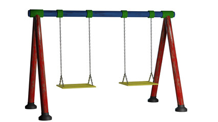 A 3D rendered image of a playground swing - 533009415