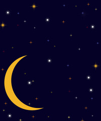 Fototapeta na wymiar space. illustration of starry sky and moon