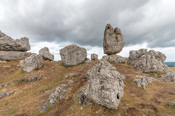 Strangely shaped rocks in the chaos of Nimes le Vieux in the Cevennes National Park.