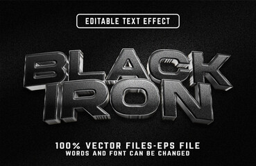 Black Iron 3d Realistic Text Effect Premium Vectors © AFahrur