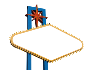 Las Vegas Nevada welcome sign with cut out isolated.