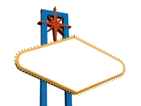 Las Vegas Nevada welcome sign with cut out isolated.