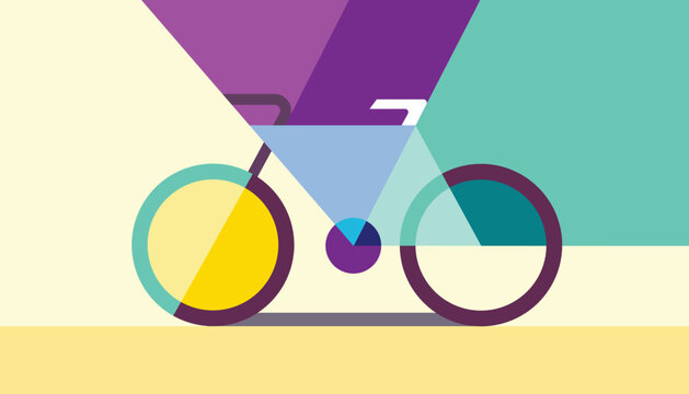 Abstract Geometric Shape Bicycle vector business card with the hipster style modern urban bike in the center of vector illustration. easy to edit illustration. Good for banners, posters, advertise