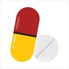 pill and capsule icon vector design template
