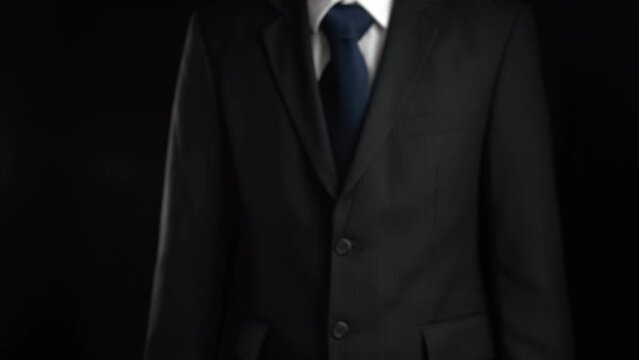 Businessman show hologram of programming coding allusive technology. Virtual augmented reality generated by 3D rendering motion graphic and animation to create futuristic HUD .