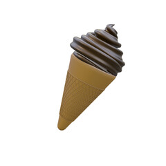 ice cream chocolate in 3d render