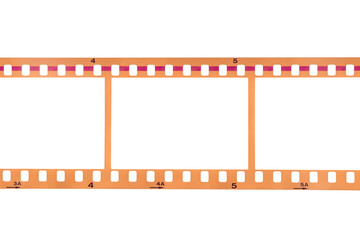 Vintage 35mm film strip with cut out frames isolated