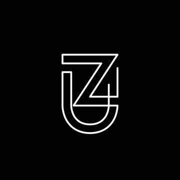 ZU UZ Logo Design, Creative Minimal Letter UZ ZU Monogram