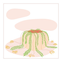 pot with withered flowers isolated on white background for postcards, websites