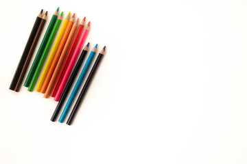 Color pencils isolated on white background.
