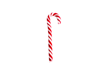 Christmas candy cane red and white Isolated