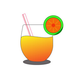 Vector of Orange juice welcome drink in the summer.