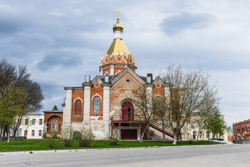 Fototapeta na wymiar Ascension Cathedral in the central part of Kasimov, Ryazan region, Russia