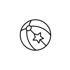 beach ball icon. Simple element illustration. beach ball concept outline symbol design.
