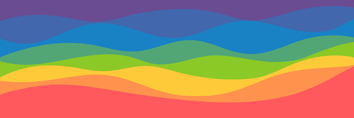 Obraz premium rainbow creative wave pattern design vector illustration good for wallpaper, background, backdrop, banner, web, decorative, and design template