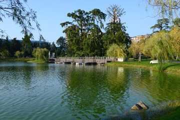 Fototapeta na wymiar Nurigeli lake in the park, Batumi