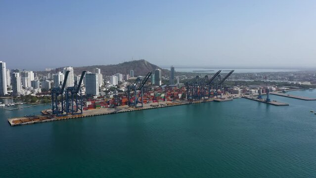 The Cartagena Cargo Port Colombia Aerial View