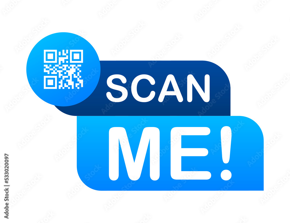 Poster qr code for smartphone. inscription scan me with smartphone icon. qr code for payment. illustration.