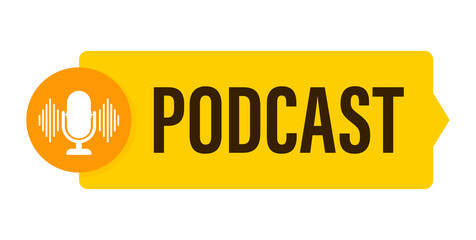 Podcast. Badge, icon stamp logo  stock illustration