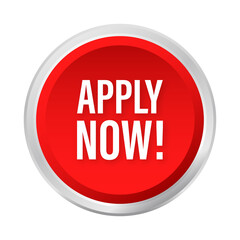 Apply now. Web banner. Arrow, cursor icon. Arrow  icon. Hand click.  stock illustration