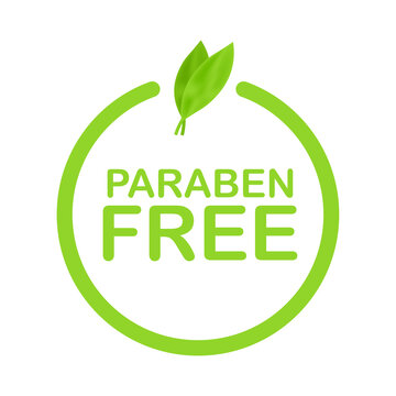 Green label paraben free. Symbol, sign. Organic, bio, eco symbol. Natural product  stock illustration