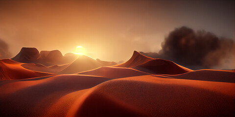 Obraz na płótnie Canvas sunset on the desert