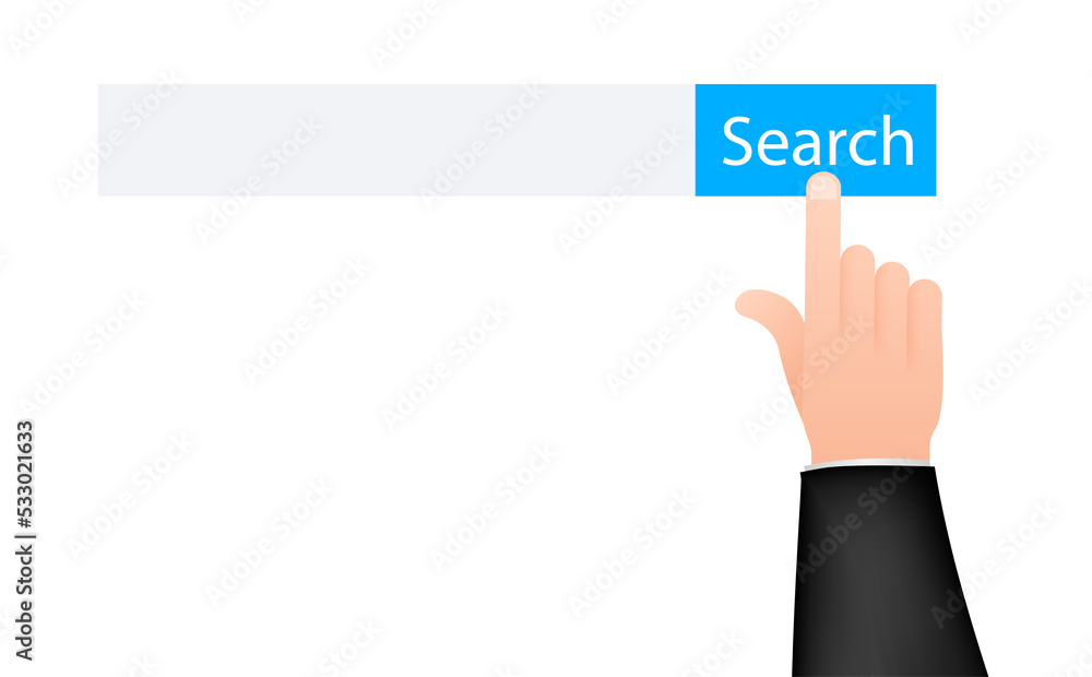 Aufkleber set search bar element design, set of search boxes ui template isolated on blue background. illustra